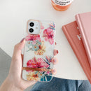 High Translucent Electroplating Flower Pattern TPU + PC Shockproof Case For iPhone 13(Hibiscus)