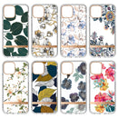 High Translucent Electroplating Flower Pattern TPU + PC Shockproof Case For iPhone 13(Color Banana Leaf)