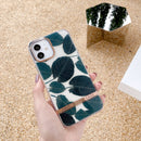 High Translucent Electroplating Flower Pattern TPU + PC Shockproof Case For iPhone 13 Pro(Banana Leaf)