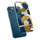 High Translucent Electroplating Flower Pattern TPU + PC Shockproof Case For iPhone 13 Pro Max(Color Banana Leaf)