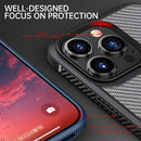 For iPhone 13 Pro iPAKY MG Series Carbon Fiber TPU + PC Shockproof Case (Blue)