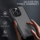 iPAKY MG Series Carbon Fiber TPU + PC Shockproof Case For iPhone 13 Pro Max(Black)