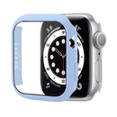 Shockproof PC Protective Case with Tempered Glass Film For Apple Watch Series 7 41mm(Ice Sea Blue)