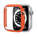 Shockproof PC Protective Case with Tempered Glass Film For Apple Watch Series 7 41mm(Orange)