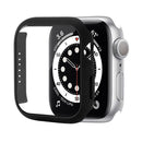Shockproof PC Protective Case with Tempered Glass Film For Apple Watch Series 7 41mm(Black)