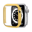 Shockproof PC Protective Case with Tempered Glass Film For Apple Watch Series 7 41mm(Yellow)