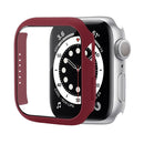 Shockproof PC Protective Case with Tempered Glass Film For Apple Watch Series 7 41mm(Wine Red)