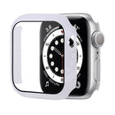 Shockproof PC Protective Case with Tempered Glass Film For Apple Watch Series 7 41mm(Bright White)