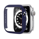 Shockproof PC Protective Case with Tempered Glass Film For Apple Watch Series 7 41mm(Midnight Blue)
