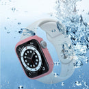 Shockproof PC Protective Case with Tempered Glass Film For Apple Watch Series 7 41mm(Wine Red)