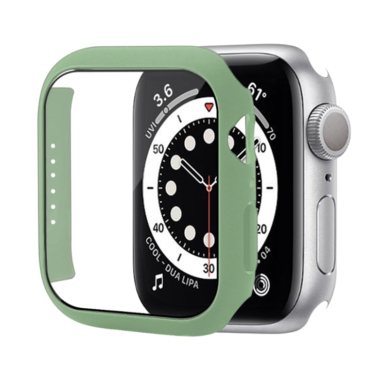 Shockproof PC Protective Case with Tempered Glass Film For Apple Watch Series 7 45mm(Mint Green)