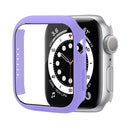 Shockproof PC Protective Case with Tempered Glass Film For Apple Watch Series 7 45mm(Purple)