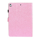 For iPad 10.2 / 10.5 Varnish Glitter Powder Horizontal Flip Leather Case with Holder & Card Slot(Pink)