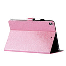 For iPad 10.2 / 10.5 Varnish Glitter Powder Horizontal Flip Leather Case with Holder & Card Slot(Pink)