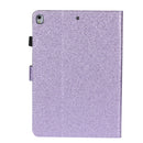 For iPad 10.2 / 10.5 Varnish Glitter Powder Horizontal Flip Leather Case with Holder & Card Slot(Purple)