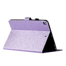 For iPad 10.2 / 10.5 Varnish Glitter Powder Horizontal Flip Leather Case with Holder & Card Slot(Purple)
