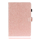For iPad 10.2 / 10.5 Varnish Glitter Powder Horizontal Flip Leather Case with Holder & Card Slot(Rose Gold)