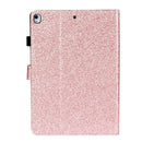 For iPad 10.2 / 10.5 Varnish Glitter Powder Horizontal Flip Leather Case with Holder & Card Slot(Rose Gold)