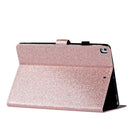 For iPad 10.2 / 10.5 Varnish Glitter Powder Horizontal Flip Leather Case with Holder & Card Slot(Rose Gold)