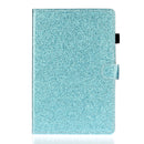 For iPad 10.2 / 10.5 Varnish Glitter Powder Horizontal Flip Leather Case with Holder & Card Slot(Blue)
