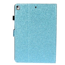 For iPad 10.2 / 10.5 Varnish Glitter Powder Horizontal Flip Leather Case with Holder & Card Slot(Blue)