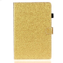 For iPad 10.2 / 10.5 Varnish Glitter Powder Horizontal Flip Leather Case with Holder & Card Slot(Gold)