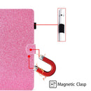 For iPad 2 / 3 / 4 Varnish Glitter Powder Horizontal Flip Leather Case with Holder & Card Slot(Pink)
