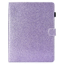 For iPad 2 / 3 / 4 Varnish Glitter Powder Horizontal Flip Leather Case with Holder & Card Slot(Purple)