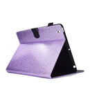 For iPad 2 / 3 / 4 Varnish Glitter Powder Horizontal Flip Leather Case with Holder & Card Slot(Purple)