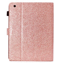 For iPad 2 / 3 / 4 Varnish Glitter Powder Horizontal Flip Leather Case with Holder & Card Slot(Rose Gold)