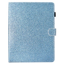 For iPad 2 / 3 / 4 Varnish Glitter Powder Horizontal Flip Leather Case with Holder & Card Slot(Blue)