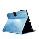 For iPad 2 / 3 / 4 Varnish Glitter Powder Horizontal Flip Leather Case with Holder & Card Slot(Blue)