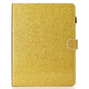 For iPad 2 / 3 / 4 Varnish Glitter Powder Horizontal Flip Leather Case with Holder & Card Slot(Gold)