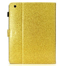 For iPad 2 / 3 / 4 Varnish Glitter Powder Horizontal Flip Leather Case with Holder & Card Slot(Gold)