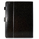 For iPad 2 / 3 / 4 Varnish Glitter Powder Horizontal Flip Leather Case with Holder & Card Slot(Black)