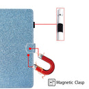 For iPad Air / Air 2 / iPad 9.7 Varnish Glitter Powder Horizontal Flip Leather Case with Holder & Card Slot(Blue)