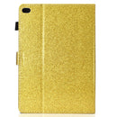 For iPad Air / Air 2 / iPad 9.7 Varnish Glitter Powder Horizontal Flip Leather Case with Holder & Card Slot(Gold)