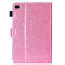 For iPad Mini 1/2/3/4/5 Varnish Glitter Powder Horizontal Flip Leather Case with Holder & Card Slot(Pink)