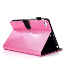 For iPad Mini 1/2/3/4/5 Varnish Glitter Powder Horizontal Flip Leather Case with Holder & Card Slot(Pink)