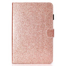For iPad Mini 1/2/3/4/5 Varnish Glitter Powder Horizontal Flip Leather Case with Holder & Card Slot(Rose Gold)