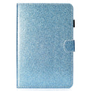 For iPad Mini 1/2/3/4/5 Varnish Glitter Powder Horizontal Flip Leather Case with Holder & Card Slot(Blue)