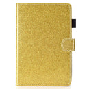 For iPad Mini 1/2/3/4/5 Varnish Glitter Powder Horizontal Flip Leather Case with Holder & Card Slot(Gold)