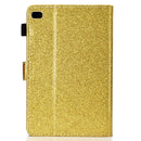 For iPad Mini 1/2/3/4/5 Varnish Glitter Powder Horizontal Flip Leather Case with Holder & Card Slot(Gold)