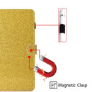 For iPad Mini 1/2/3/4/5 Varnish Glitter Powder Horizontal Flip Leather Case with Holder & Card Slot(Gold)