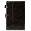 For iPad Mini 1/2/3/4/5 Varnish Glitter Powder Horizontal Flip Leather Case with Holder & Card Slot(Black)