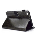 For iPad Mini 1/2/3/4/5 Varnish Glitter Powder Horizontal Flip Leather Case with Holder & Card Slot(Black)