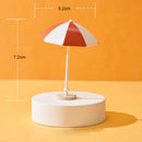 Miniature Beach Sun Umbrella Sandy Beach Landscape Decoration Photography Props(Red)