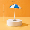 Miniature Beach Sun Umbrella Sandy Beach Landscape Decoration Photography Props(Blue)