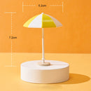 Miniature Beach Sun Umbrella Sandy Beach Landscape Decoration Photography Props(Yellow)
