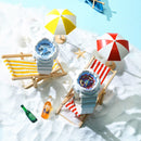 Miniature Beach Sun Umbrella Sandy Beach Landscape Decoration Photography Props(Blue)